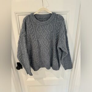 Daily Drills Blueish-Greyish Cable Knit Sweater - XS/S